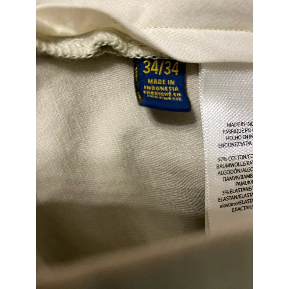 Polo Ralph Lauren Pants Mens 34x34 Stretch Classic Fit Chino Khaki Beige Tan